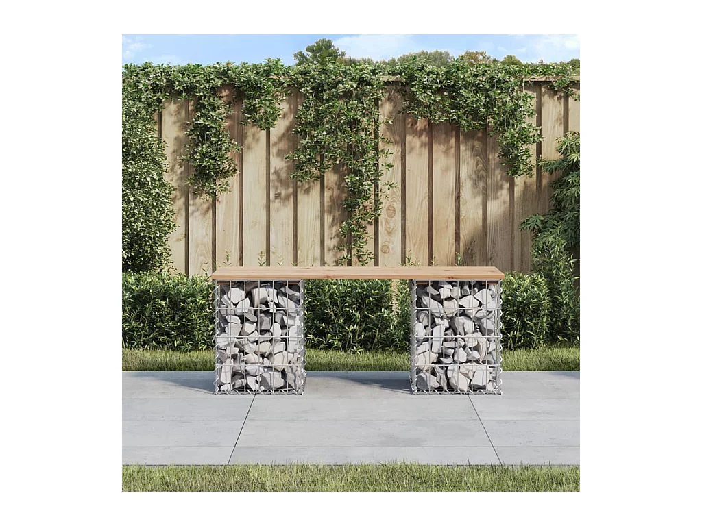 Panca Giardino Design Gabbione 103x31x42 cm Legno Massello Pino