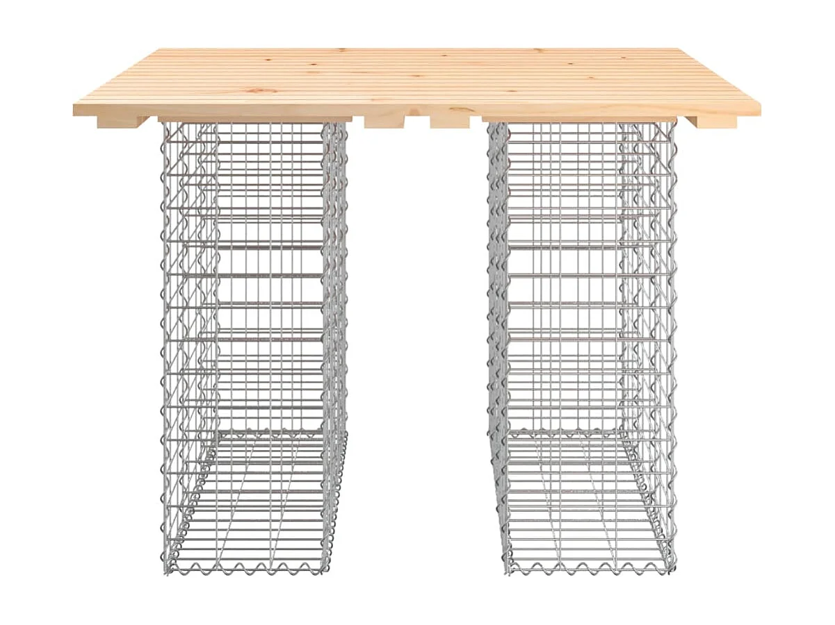 Tavolo da giardino in gabbione design 100x102x72 cm in legno massello di pino