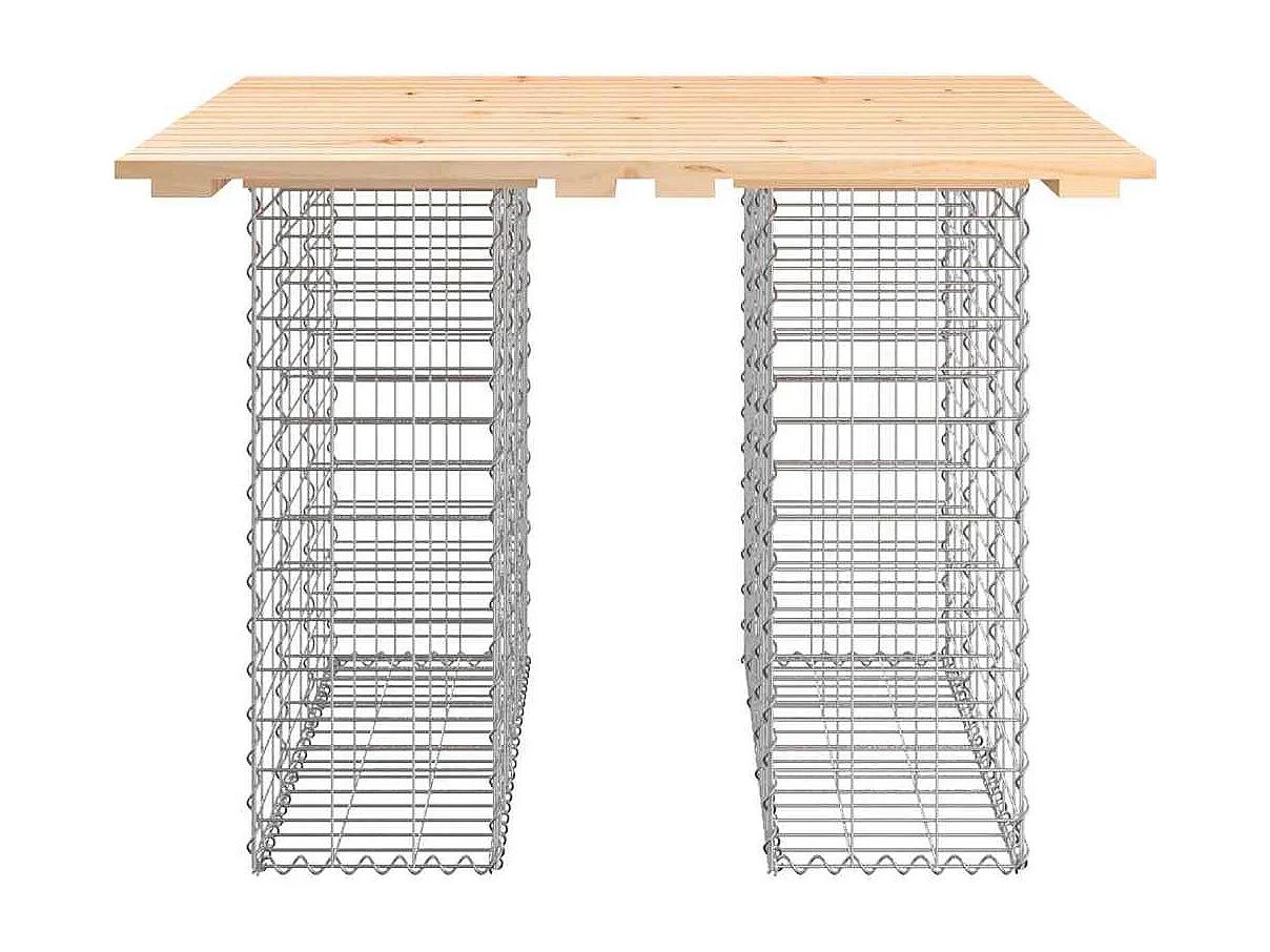 Gartentisch aus Gabionen 100x102x72 cm Massivholz Kiefer