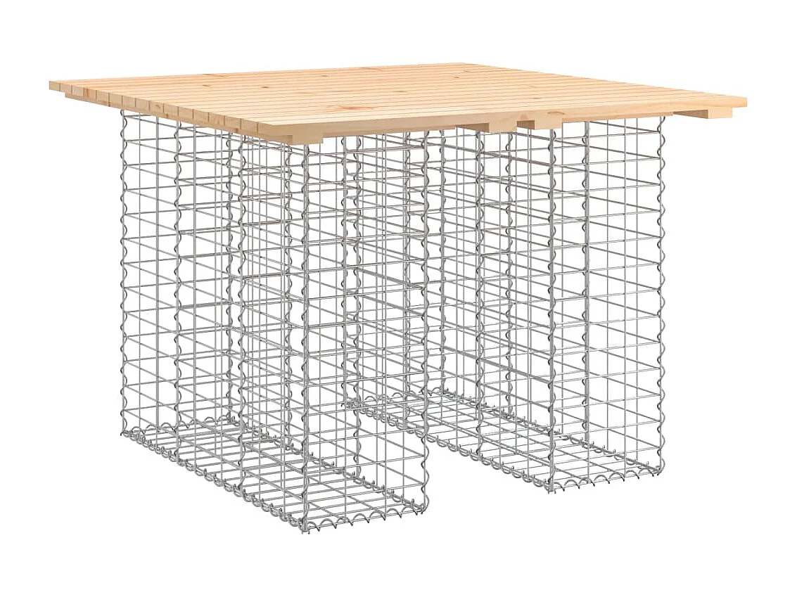 Tavolo da giardino in gabbione design 100x102x72 cm in legno massello di pino