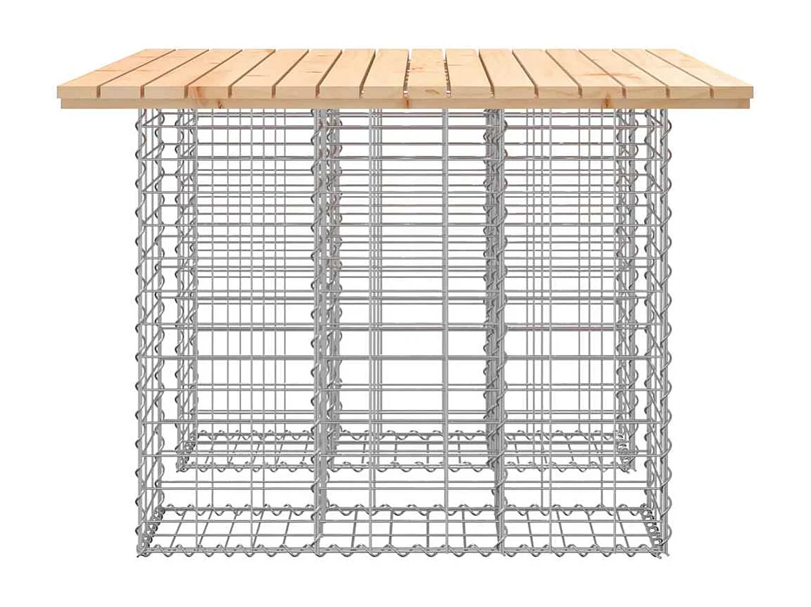 Tavolo da giardino in gabbione design 100x102x72 cm in legno massello di pino