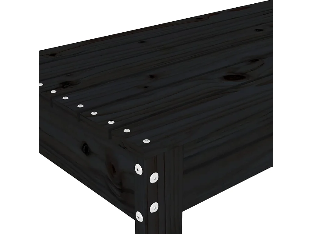Tuinbank 80x38x45 cm massief grenenhout zwart