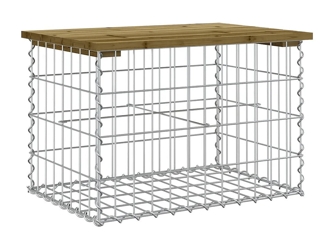 Banc de jardin design gabion 63x44x42 cm bois de pin imprégné