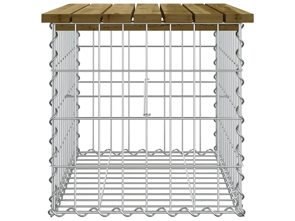 Panca da Giardino Design Gabbione 63x44x42 cm Pino Impregnato