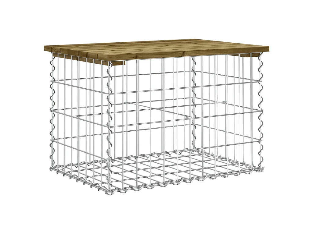 Panca da Giardino Design Gabbione 63x44x42 cm Pino Impregnato
