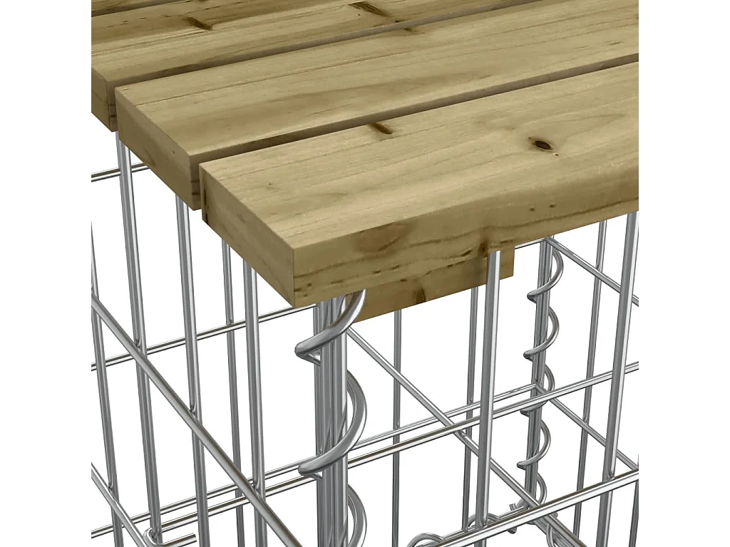 Panca da Giardino Design Gabbione 63x44x42 cm Pino Impregnato