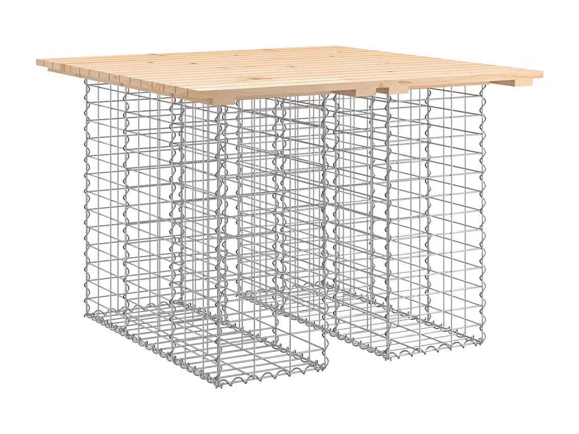 Gartenbank aus Gabionen 100x102x72 cm Massivholz Kiefer