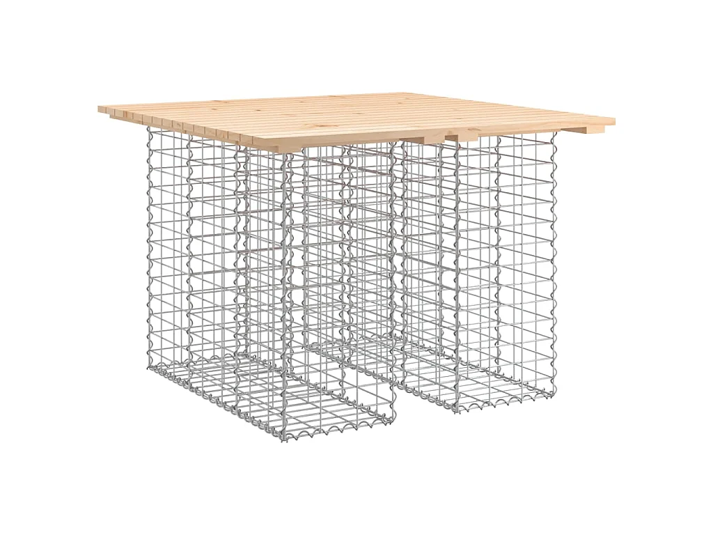Tavolo da giardino in gabbione design 100x102x72 cm in legno massello di pino