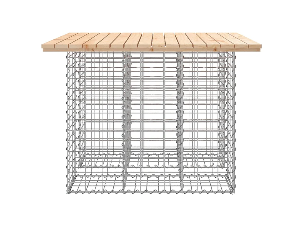 Tavolo da giardino in gabbione design 100x102x72 cm in legno massello di pino