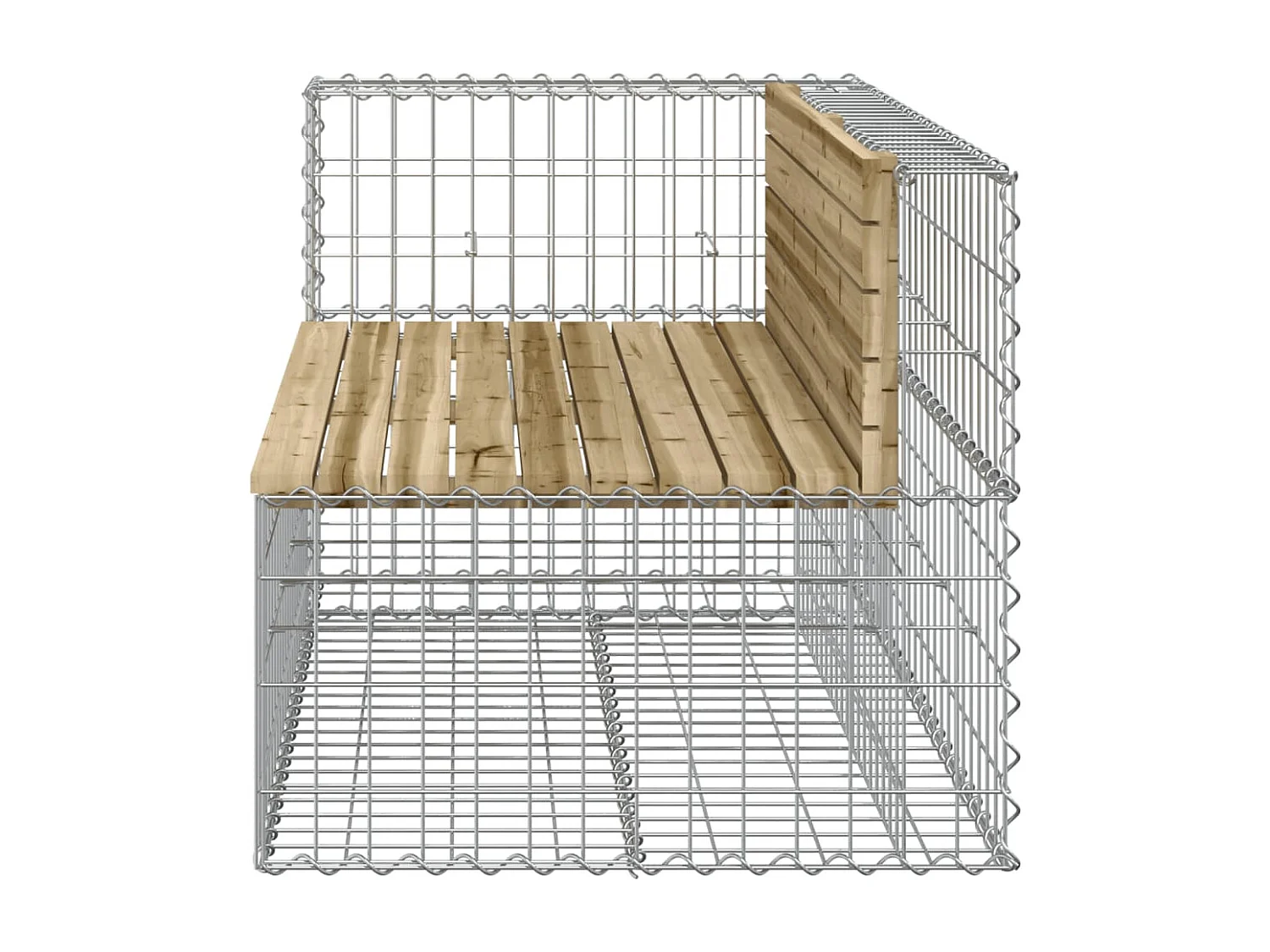 Panca da Giardino Design Gabbione 122x71x65,5cm Pino Impregnato