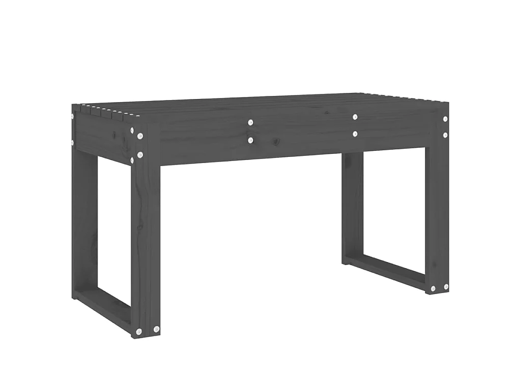 Banc de jardin gris 80x38x45 cm bois massif de pin