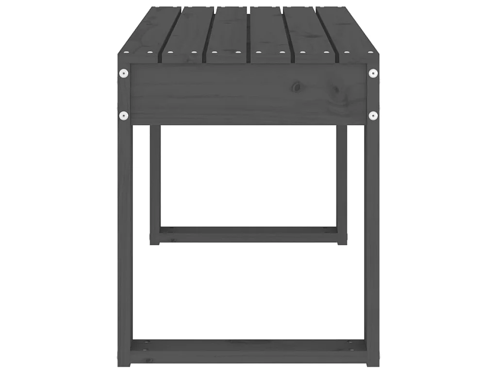 Banc de jardin gris 80x38x45 cm bois massif de pin