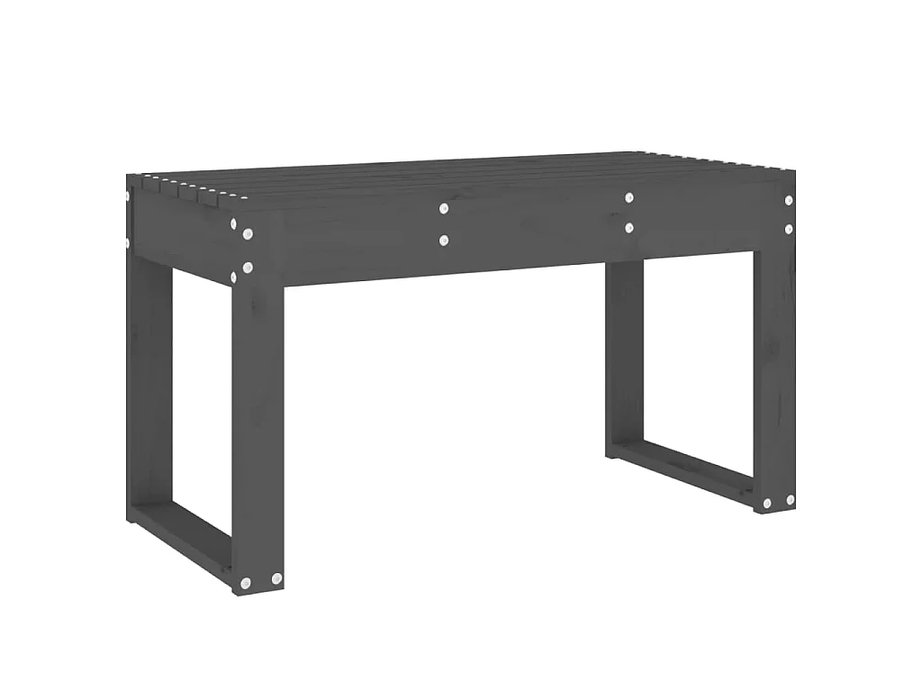 Banc de jardin gris 80x38x45 cm bois massif de pin