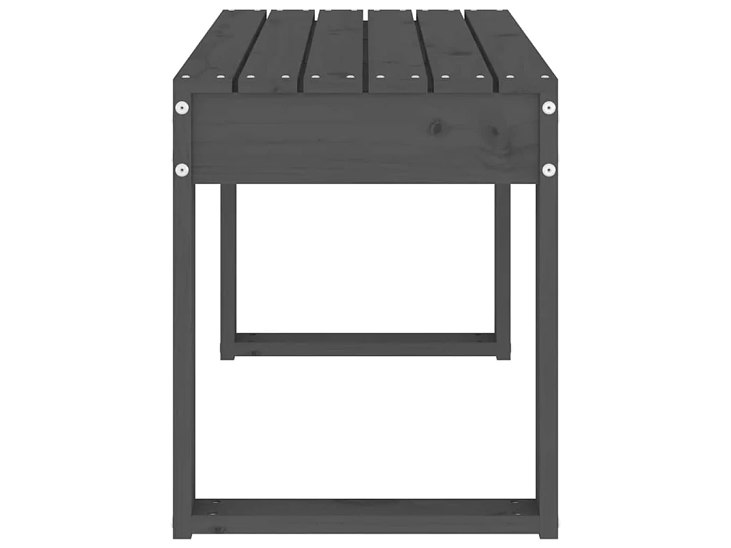 Gartenbank Grau 80x38x45 cm Massivholz Kiefer