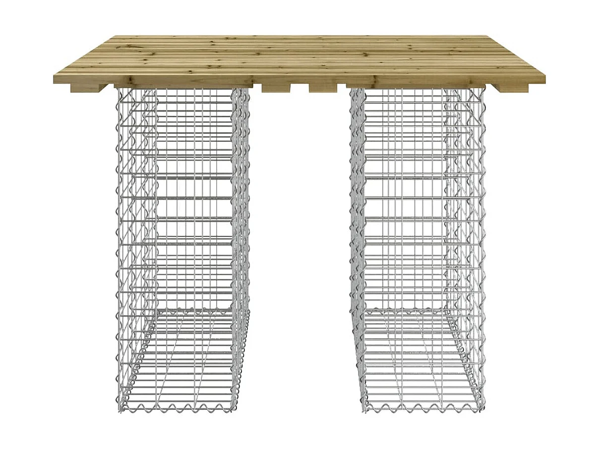 Tavolo da giardino in gabbione design 100x102x72 cm in legno di pino impregnato