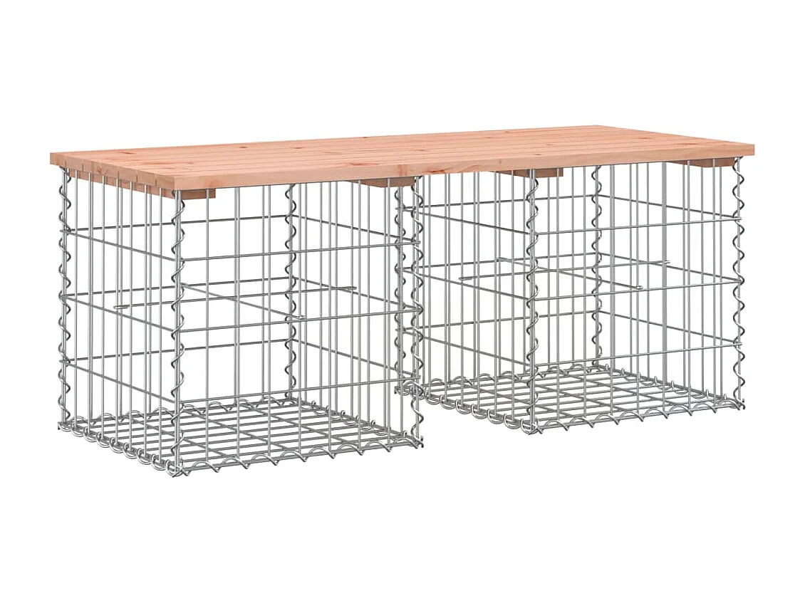 Banco jardim design gabião 103x44x42 cm madeira douglas maciça