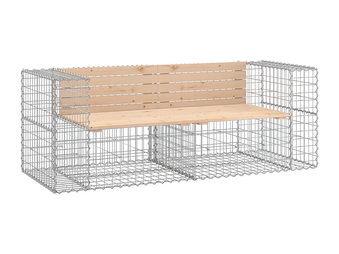 Panca Giardino Design Gabbione 184x71x65,5 cm Massello di Pino