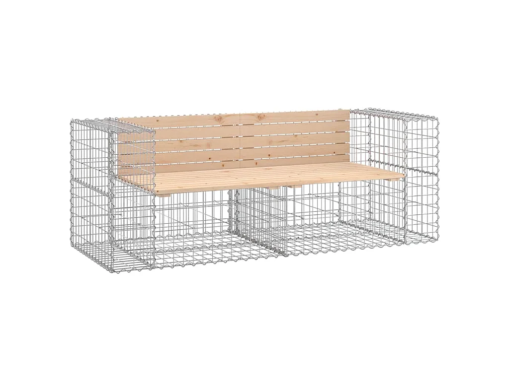 Panca Giardino Design Gabbione 184x71x65,5 cm Massello di Pino