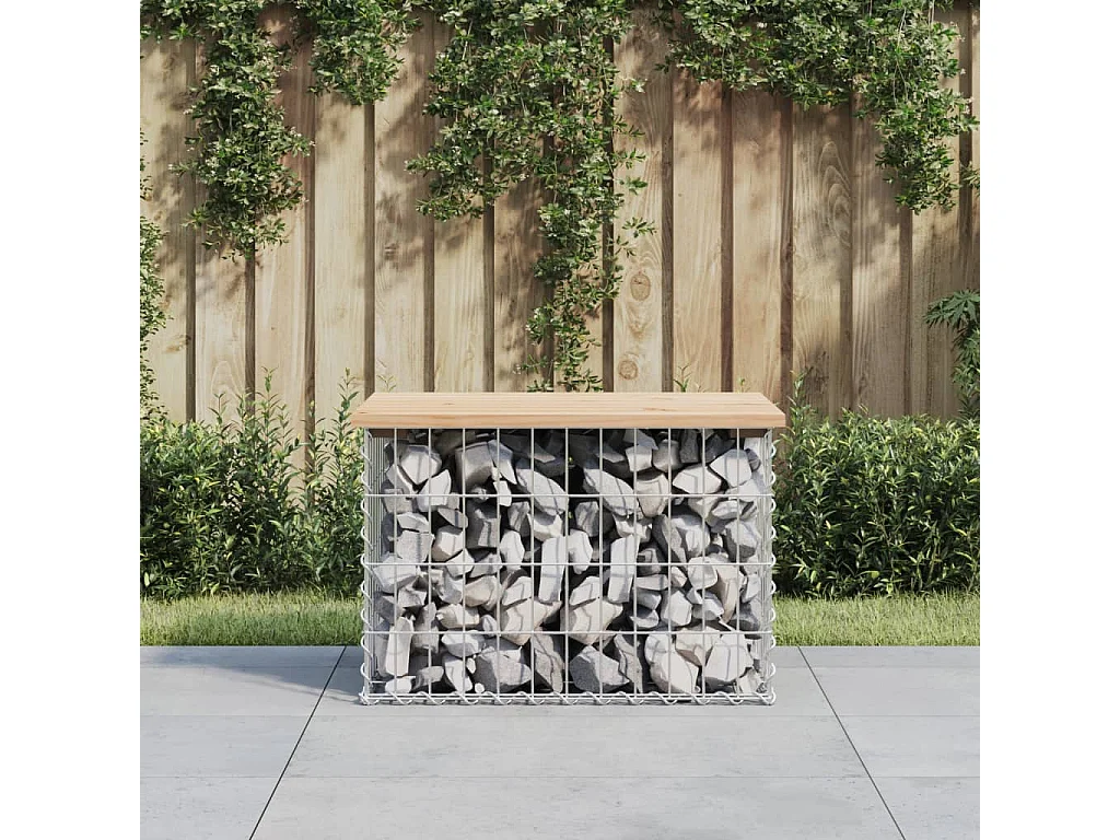 Banc de jardin design de gabion 63x44x42 cm bois massif de pin
