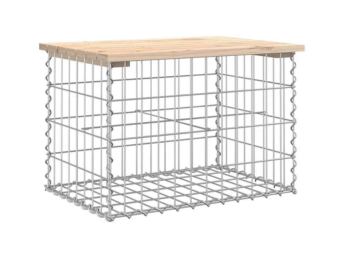Banc de jardin design de gabion 63x44x42 cm bois massif de pin