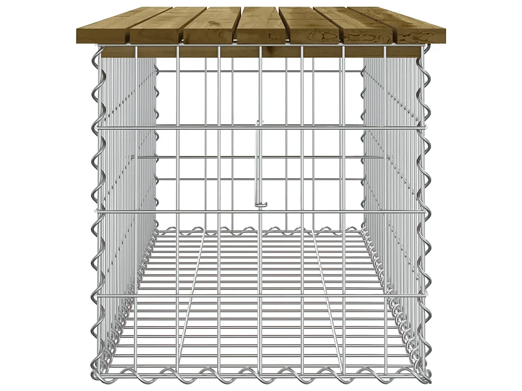 Panca da Giardino Design Gabbione 103x44x42 cm Pino Impregnato