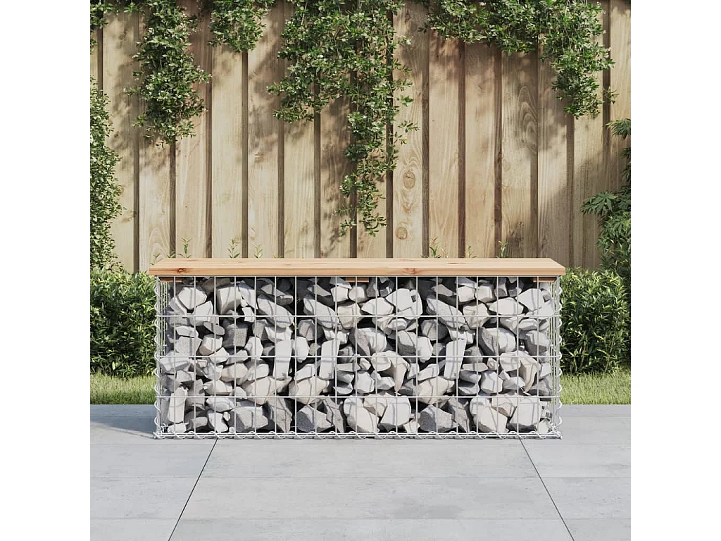 Panca da Giardino Design Gabbione 103x31,5x42 cm Massello Pino