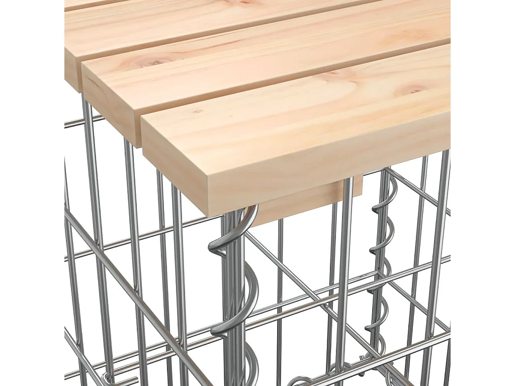 Panca Giardino Design Gabbione 244x71x65,5 cm Massello di Pino