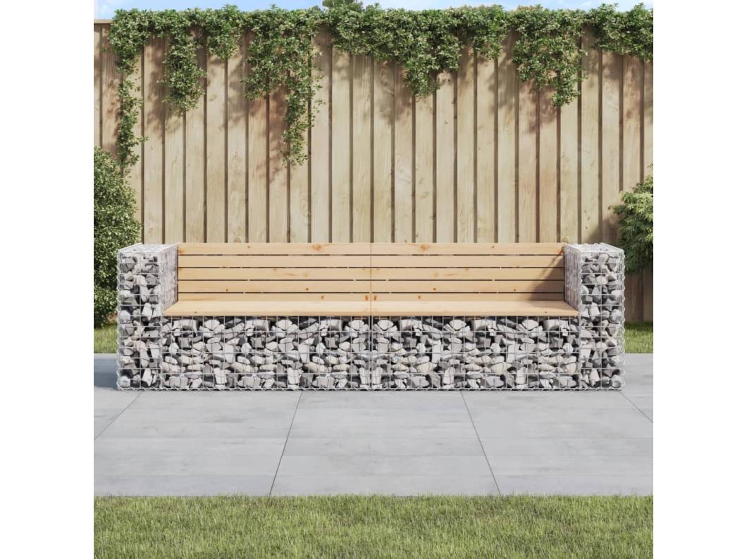 Tuinbank schanskorfontwerp 244x71x65,5 cm massief grenenhout
