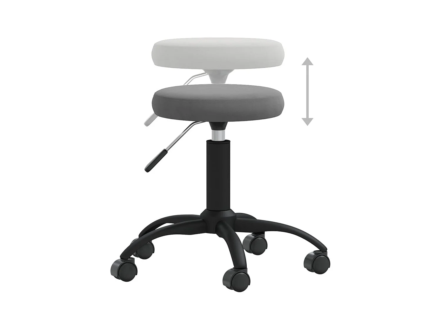 Chaise pivotante de bureau Gris foncé Velours