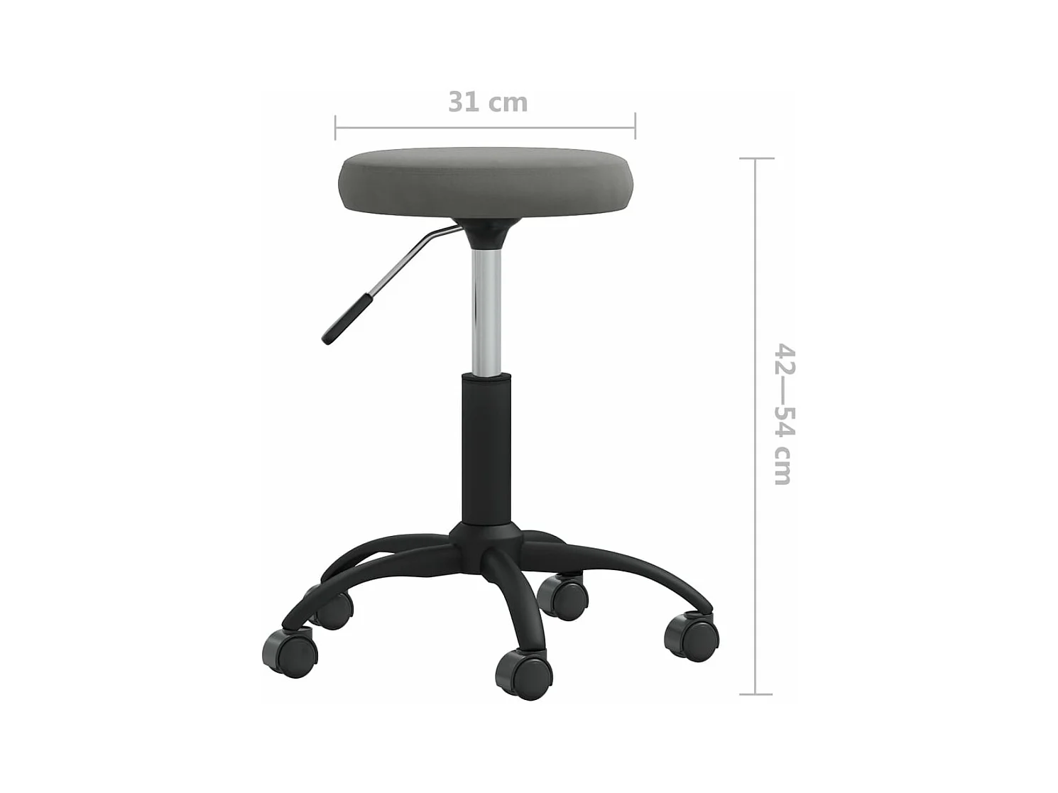 Chaise pivotante de bureau Gris foncé Velours