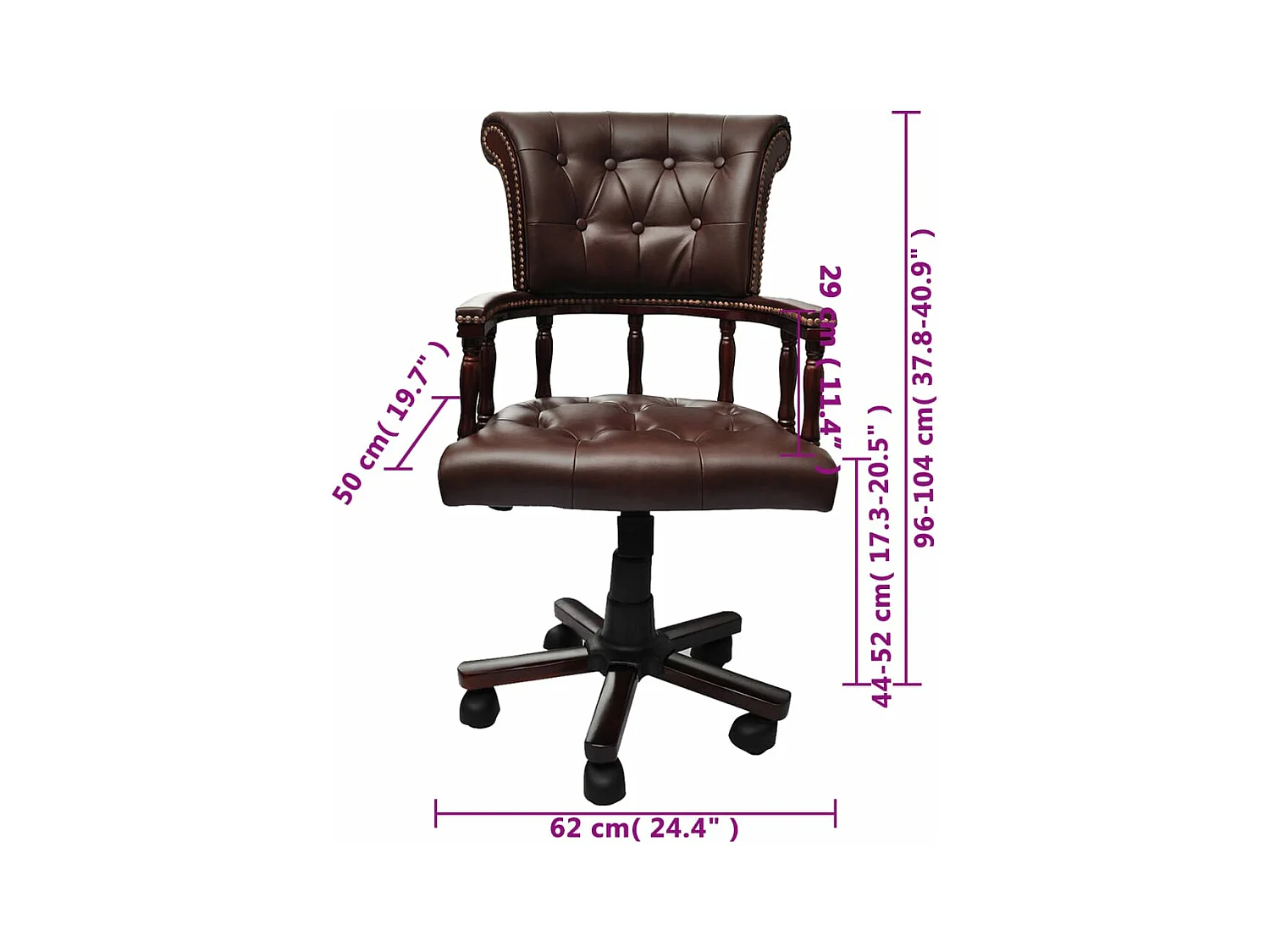 Chaise de bureau pivotante Marron