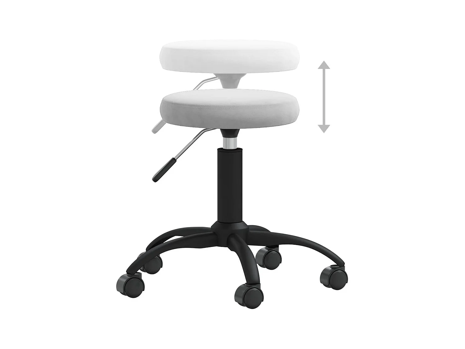 Kantoorstoel draaibaar fluweel lichtgrijs