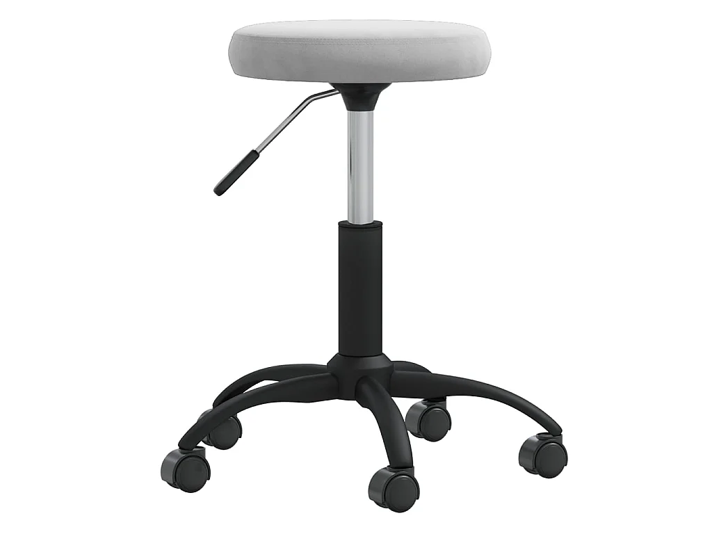 Kantoorstoel draaibaar fluweel lichtgrijs