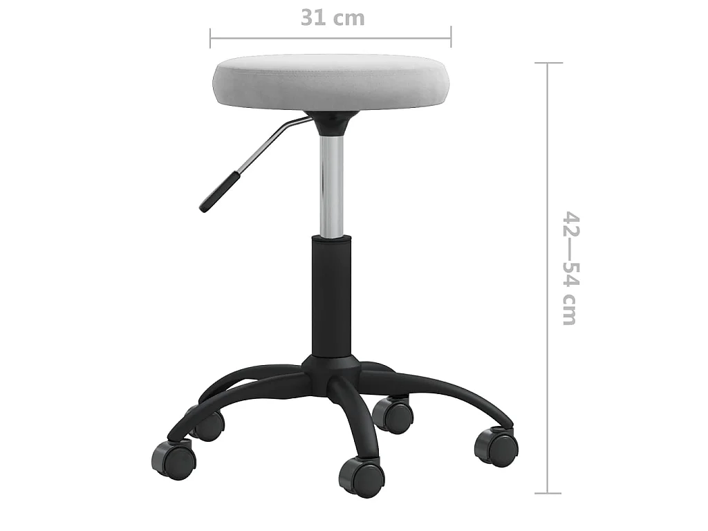 Kantoorstoel draaibaar fluweel lichtgrijs