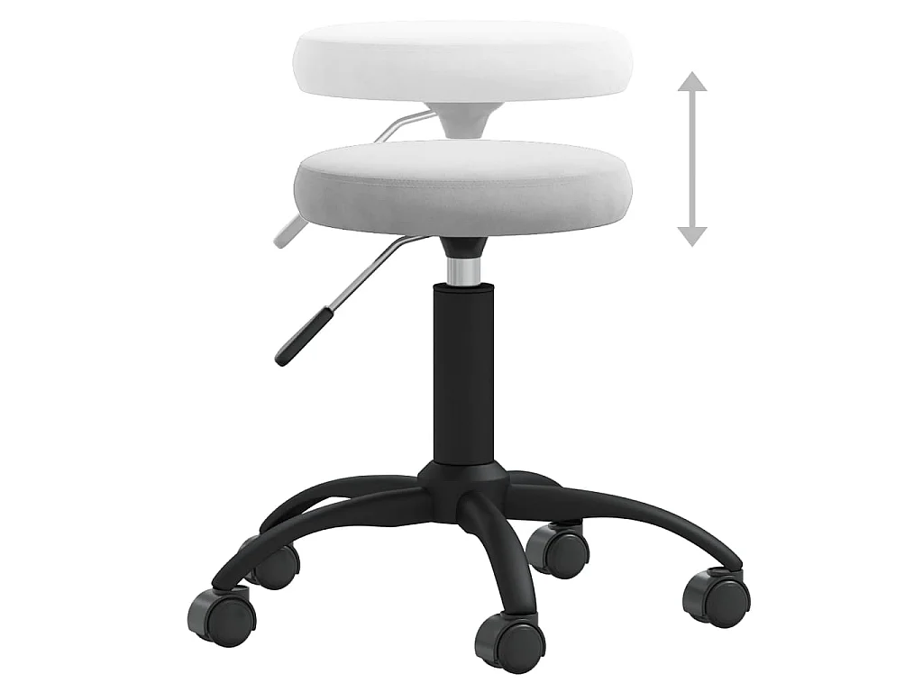 Kantoorstoel draaibaar fluweel lichtgrijs