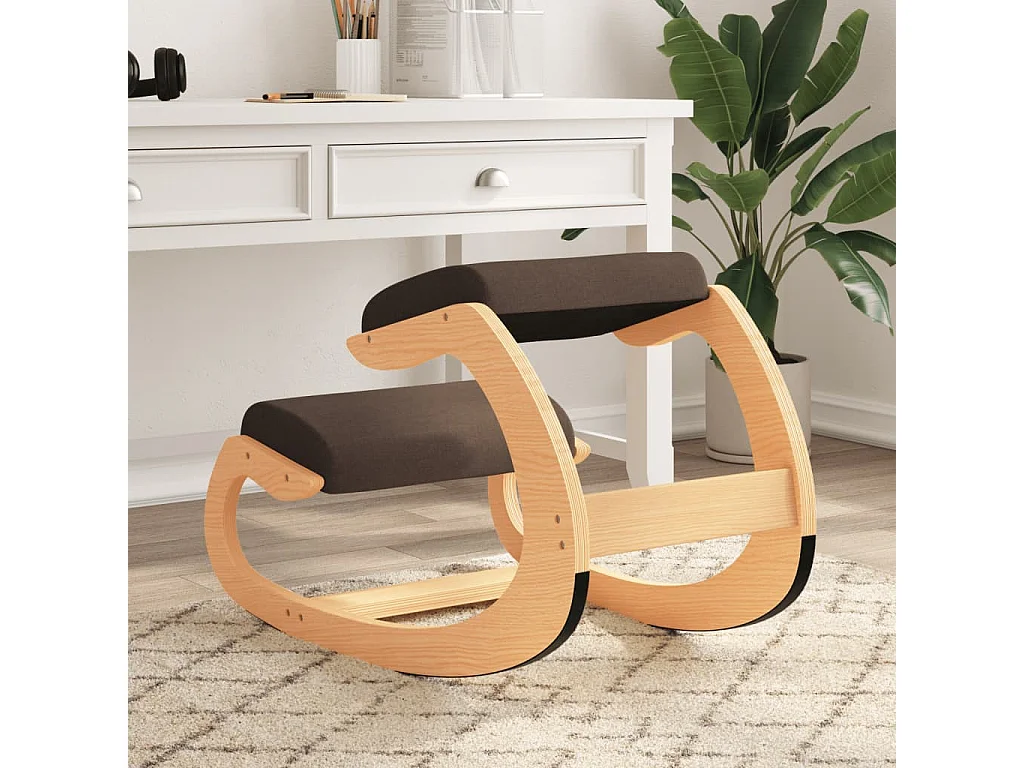 Chaise assis-genoux marron 55x84x55 cm contreplaqué de bouleau