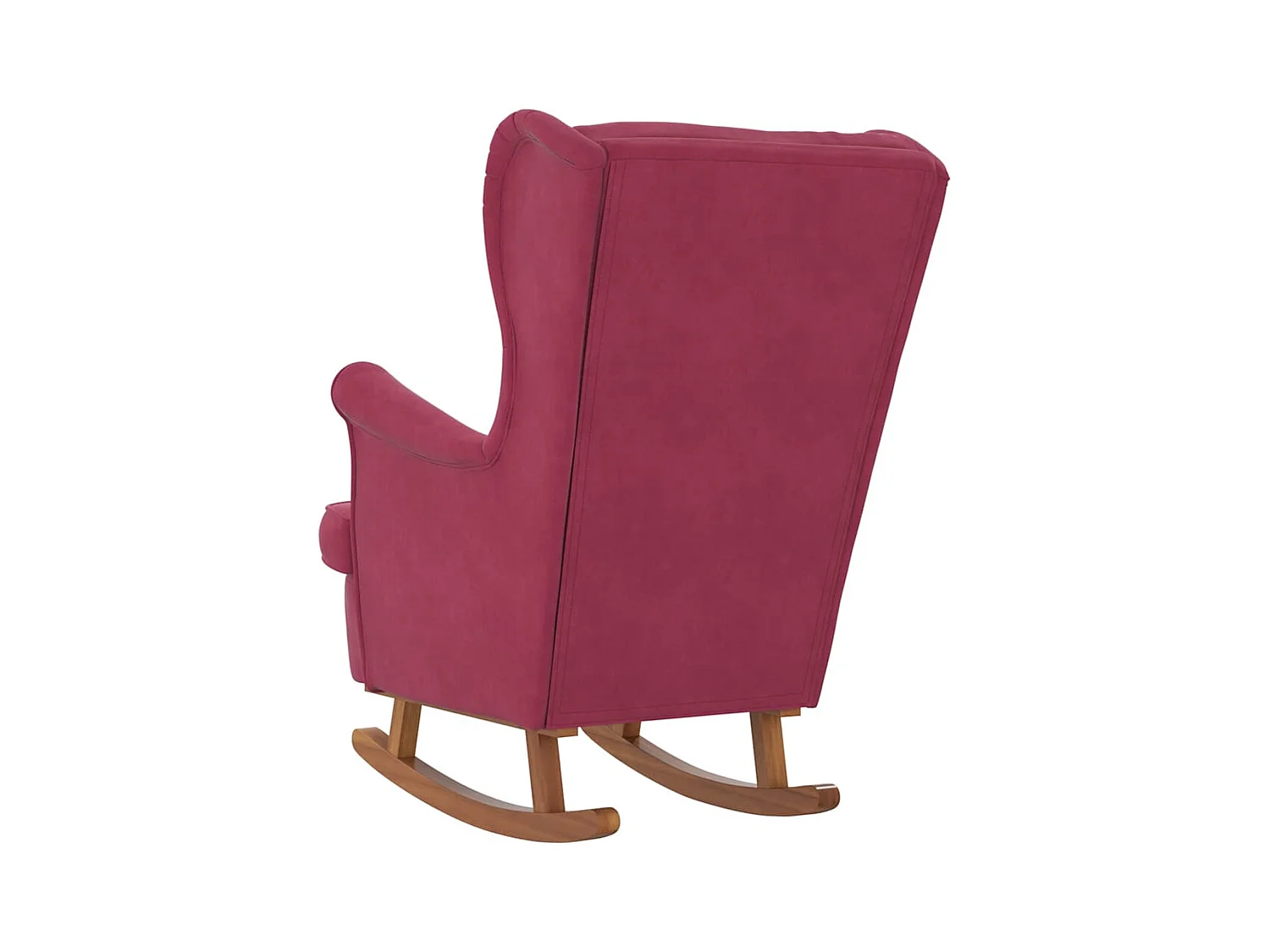 Schaukelstuhl mit Massivholz-Gummibeinen Weinrot Samt