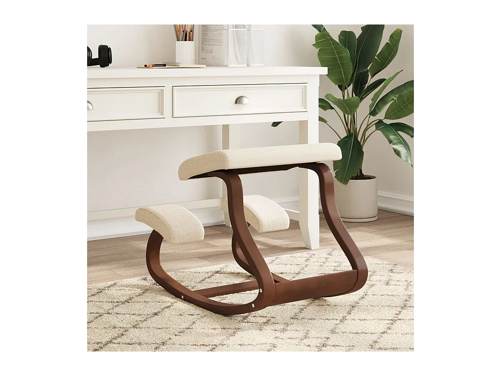 Chaise assis-genoux crème 48x71x51 cm contreplaqué de bouleau