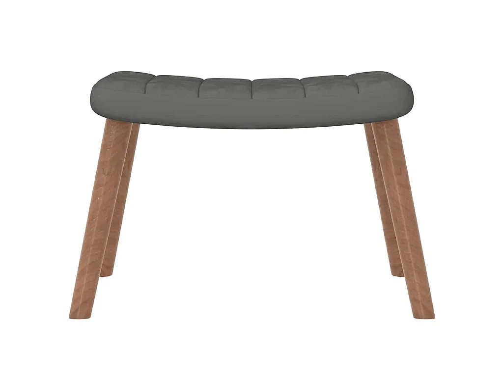 Chaise à bascule avec repose-pied Gris foncé Velours