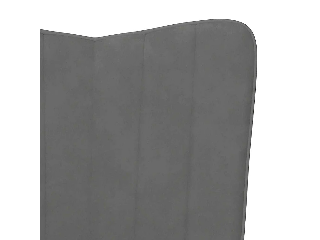 Chaise à bascule avec repose-pied Gris foncé Velours