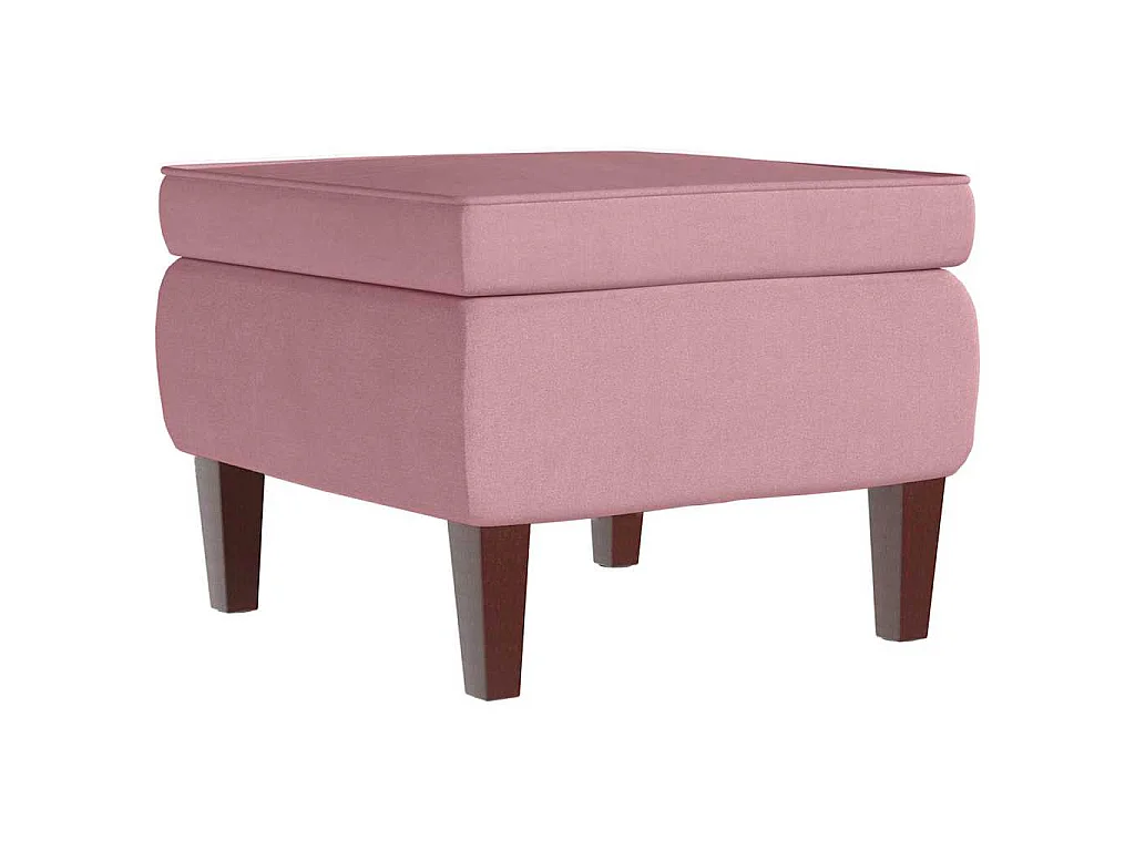 Fauteuil à bascule à oreilles en velours rose bois massif