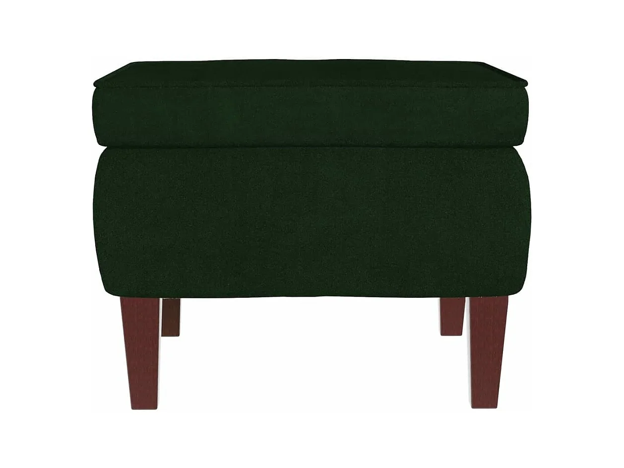 Schommelstoel met houten poten voetenbank fluweel donkergroen