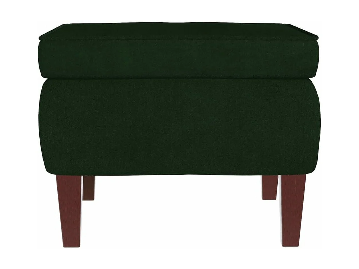 Schommelstoel met oorleuning donkergroen fluweel massief hout