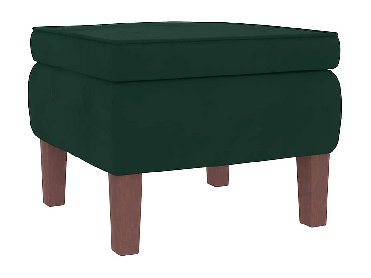 Fauteuil à bascule à oreilles en velours vert foncé bois massif