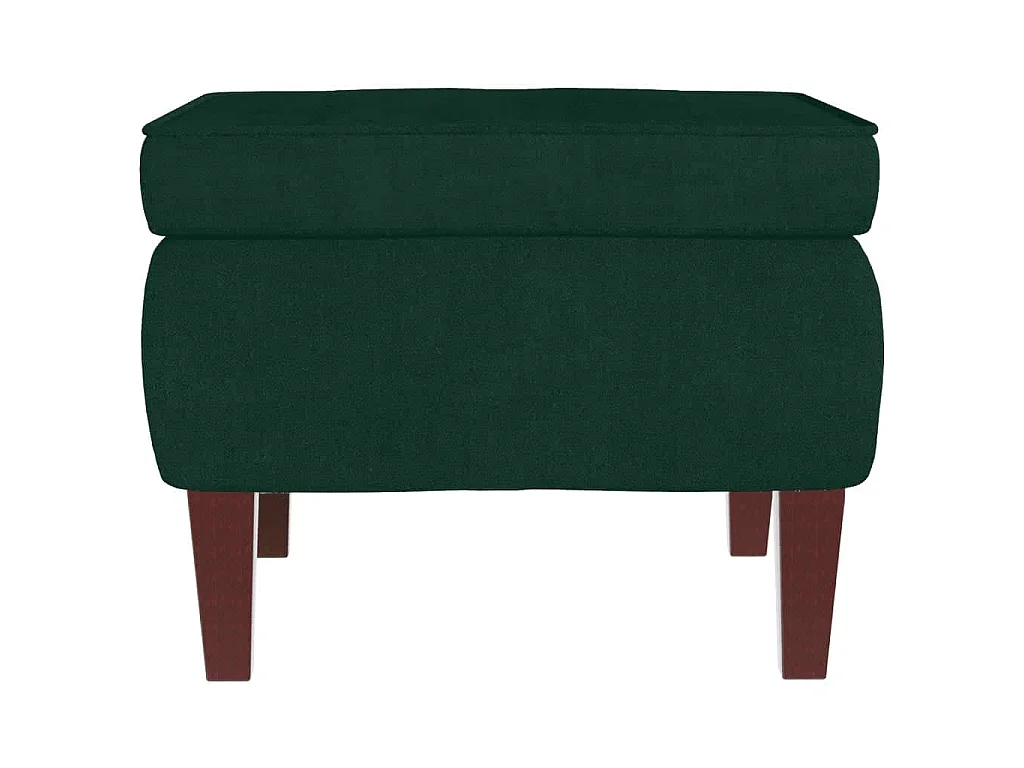 Fauteuil à bascule à oreilles en velours vert foncé bois massif