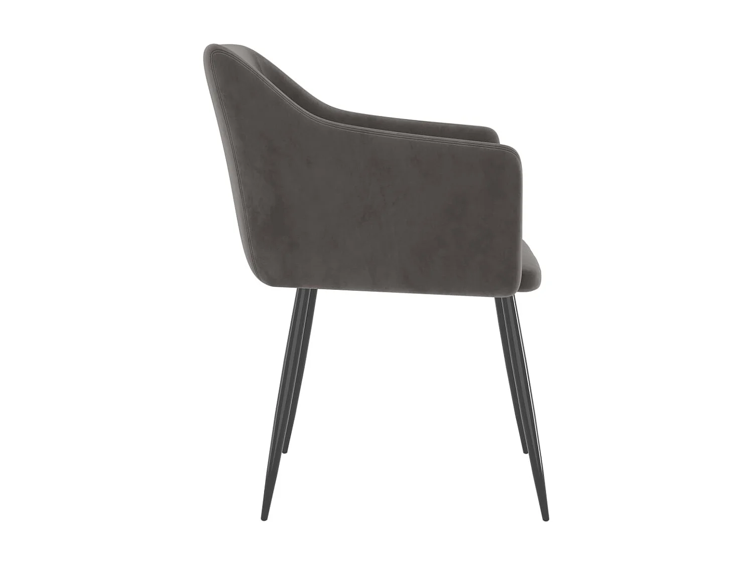 Chaises à manger lot de 2 Gris foncé Velours