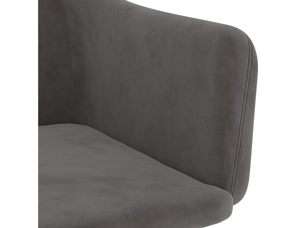 Chaises à manger lot de 2 Gris foncé Velours