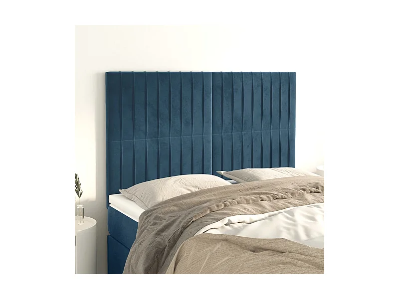 Tête de lit Bleu foncé 144 x 5 x 118/128 cm Velours