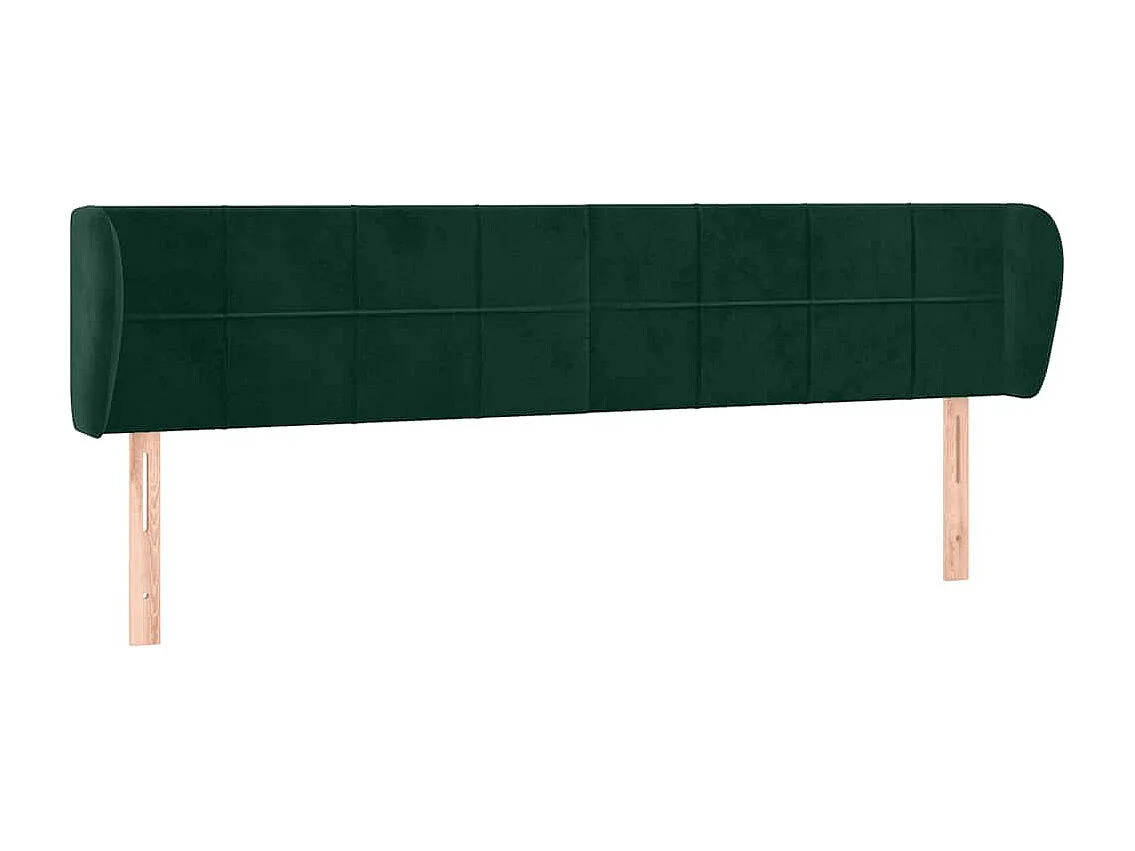 Tête de lit avec oreilles Vert foncé 163x23x78/88 cm Velours