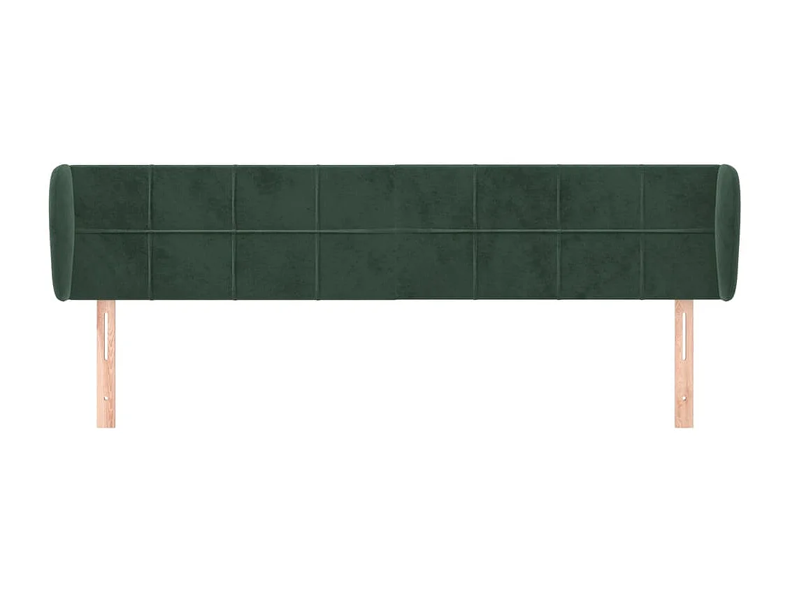 Tête de lit avec oreilles Vert foncé 163x23x78/88 cm Velours